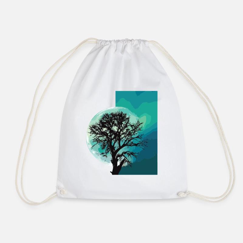 Moon - Drawstring Bag - white