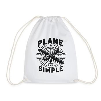 Plane and Simple - Drawstring Bag - white - Front