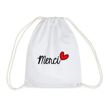 MERCI. THANKS. THANK YOU. ANNIVERSAIRE. NAISSANCE. - Sac de sport léger - blanc - Devant