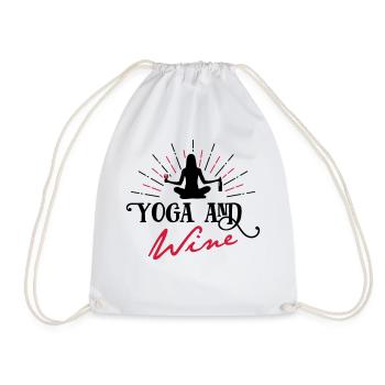 Yoga and Wine - lustig - - Turnbeutel - Weiß - Vorne