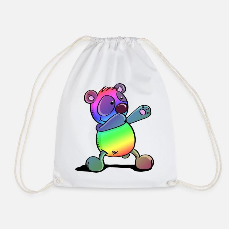Bunter Pandabär - Dab Dance - Dabbing - Panda - Turnbeutel - Weiß