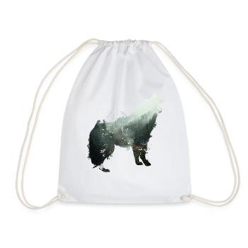 The wolf is the forest - Drawstring Bag - white - Front