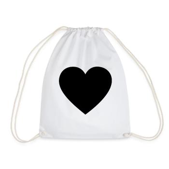 Black Heart Black Heart Gift Idea - Drawstring Bag - white - Front