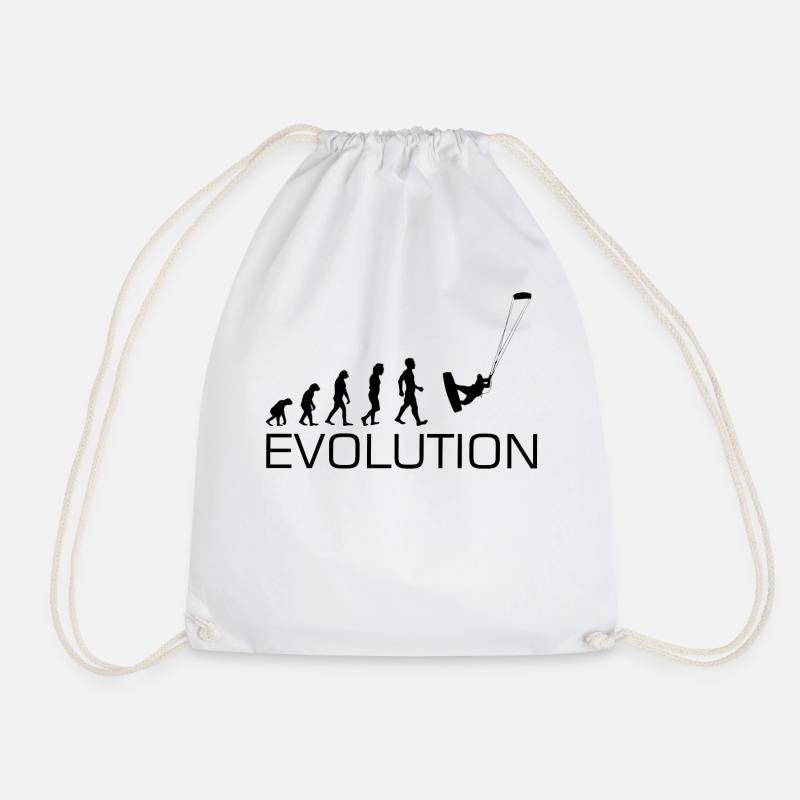 Kitesurfing Evolution Tshirt Kite Men Women - Drawstring Bag - white