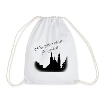 My heart beats for Fulda - Drawstring Bag - white - Front