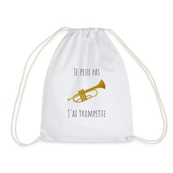 t-shirt trompette je peux pas j'ai trompette - Sac de sport léger - blanc - Devant