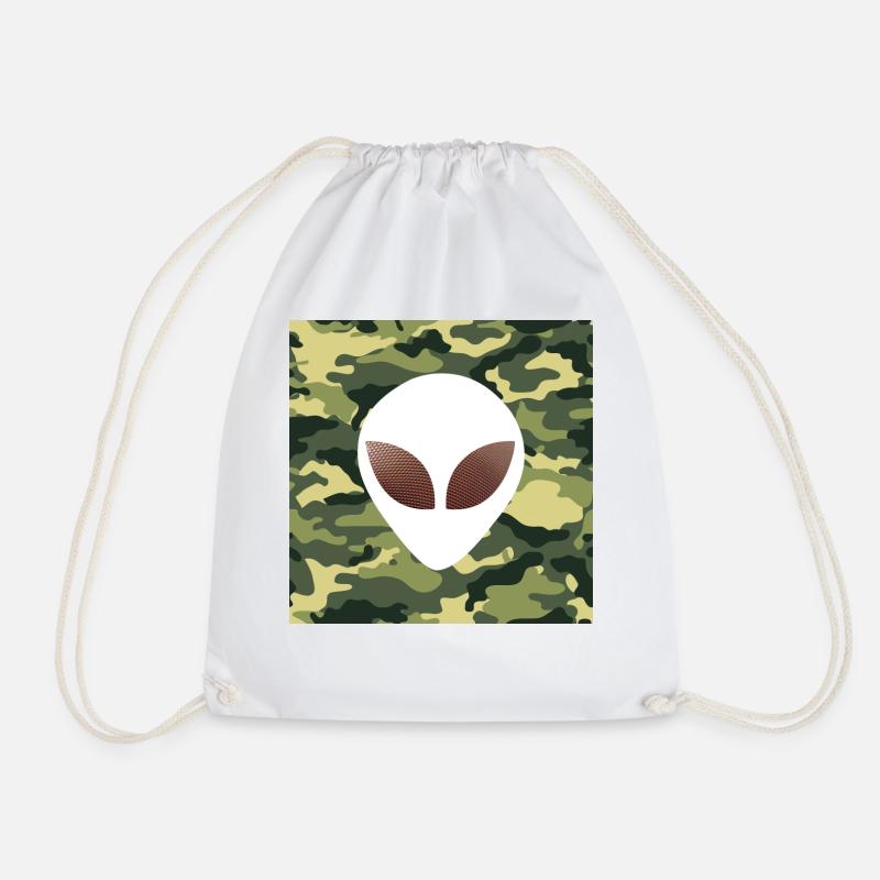 Alien Camou - Drawstring Bag - white