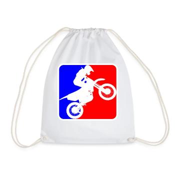Motocross logo - Drawstring Bag - white - Front