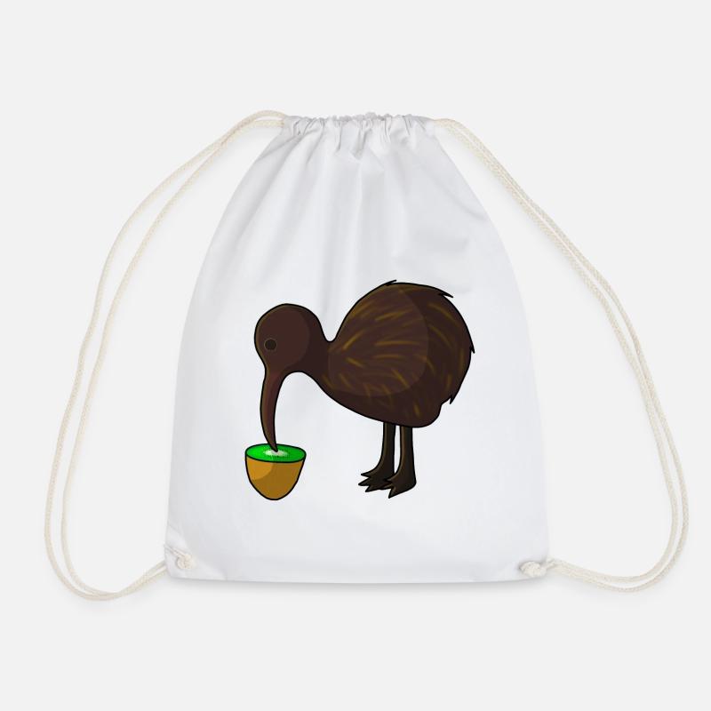 Kiwi eats kiwi - Drawstring Bag - white