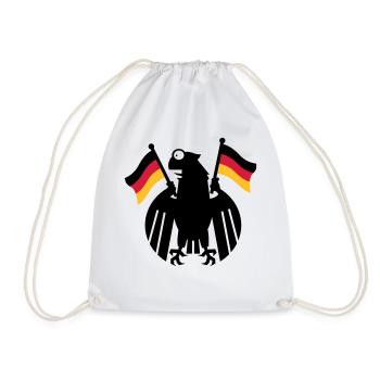 Wappenadler Karikatur / German Eagle Cartoon (3c) - Turnbeutel - Weiß - Vorne