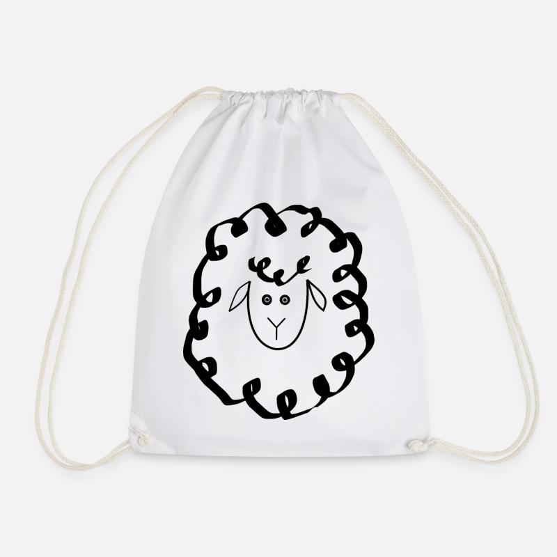 Sheep Sheep Lamb - Drawstring Bag - white