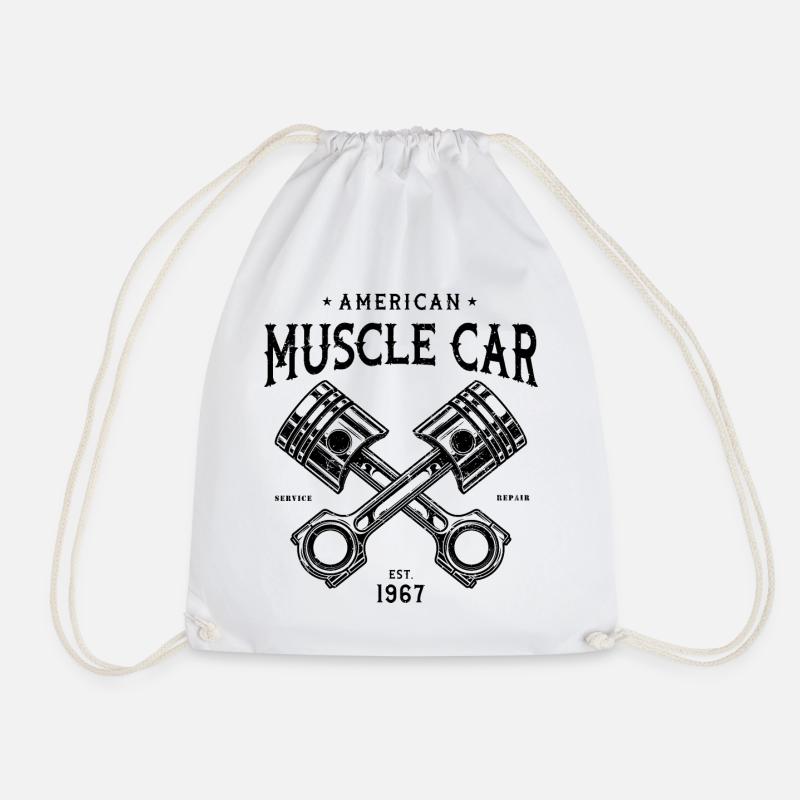Muscle-car American Classic v8 - Drawstring Bag - white