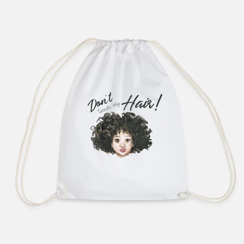 Don't touch my hair - Drawstring Bag - white