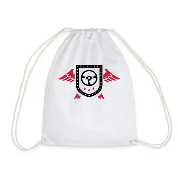 Driver / Car / Truck / Quad - Drawstring Bag - white - Front