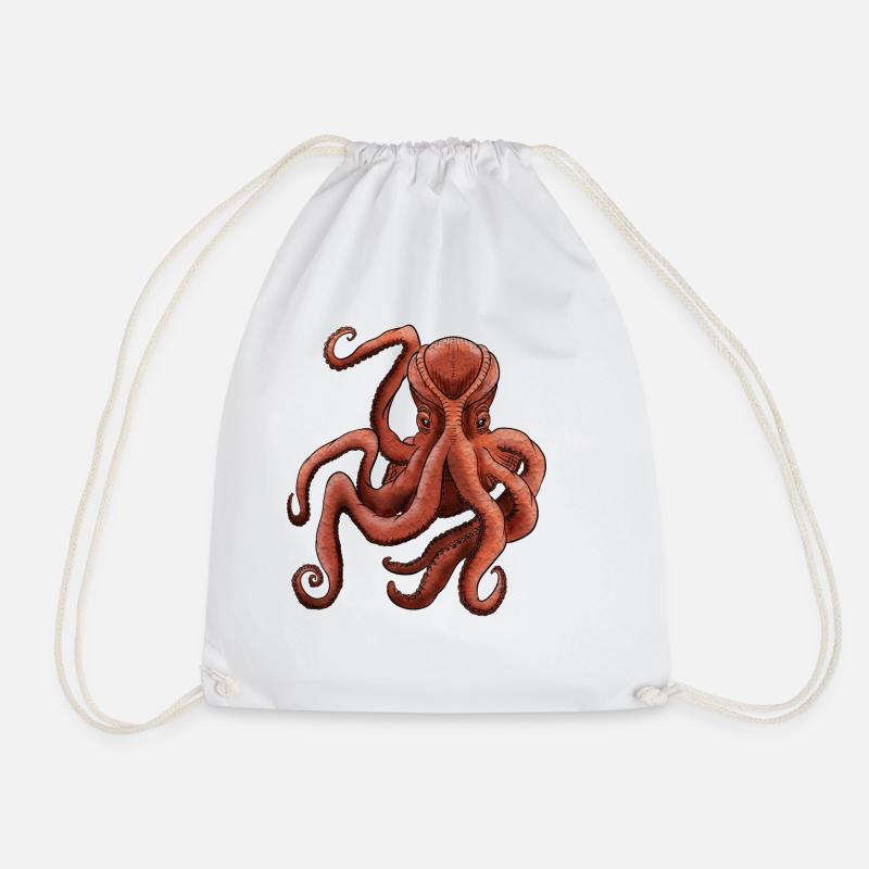Octopus - Turnbeutel - Weiß
