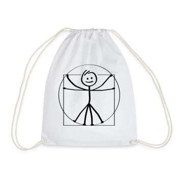 Vitruv und Vitruvian. Leonardo da Vinci. - Turnbeutel - Weiß - Vorne
