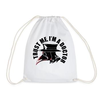 Trust Me I'm A Doctor, Physician, Plague Doctor - Drawstring Bag - white - Front
