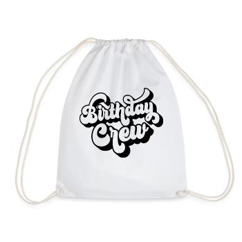 Birthday Crew Matching Group Birthday Party Outfit - Drawstring Bag - white - Front