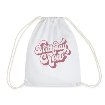 Birthday Crew Matching Group Birthday Party Outfit - Drawstring Bag - white - Front