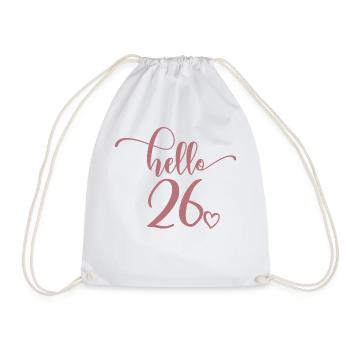 Hello 26 - Mignon cadeau de 26e anniversaire pour femmes - Sac de sport léger - blanc - Devant