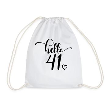 Hello 41 - Mignon cadeau de 41e anniversaire pour femmes - Sac de sport léger - blanc - Devant