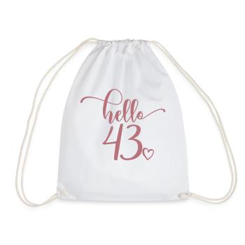 Hello 43 - Mignon cadeau de 43e anniversaire pour femmes - Sac de sport léger - blanc - Devant