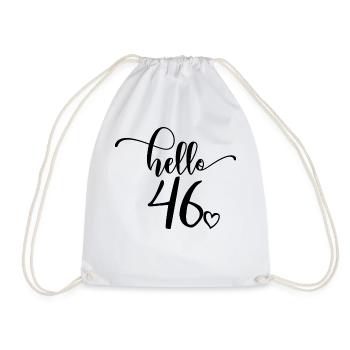 Hello 46 - Mignon cadeau de 46e anniversaire pour femmes - Sac de sport léger - blanc - Devant