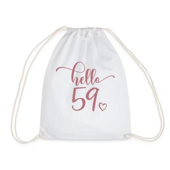 Hello 59 - Cute 59th Birthday Gift For Women - Drawstring Bag - white - Front