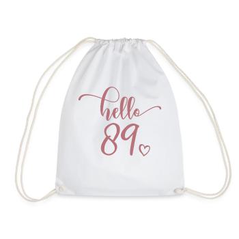 Hello 89th - Mignon cadeau de 89e anniversaire pour femmes - Sac de sport léger - blanc - Devant