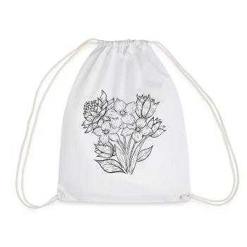 Illustration Flowers Early Summer - Drawstring Bag - white - Front