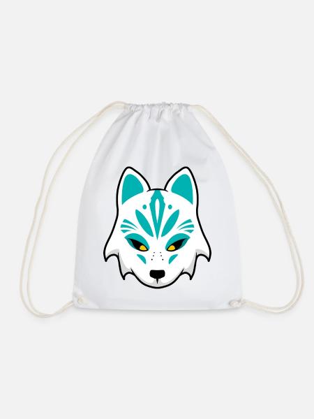 Teal Wolf Maske - Turnbeutel - Weiß