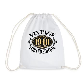 Jahrgang 1948 - 74 Jahre alt, Geschenk zum 74. Geburtstag - Turnbeutel - Weiß - Vorne