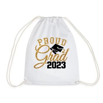 Proud Grad 2023 Graduated Student Graduation Party - Drawstring Bag - white - Front
