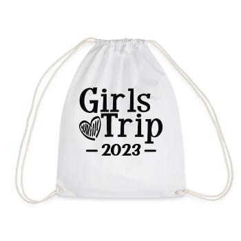 Voyage des filles 2023 Mignonnes Filles Voyage Week-end Vacances - Sac de sport léger - blanc - Devant
