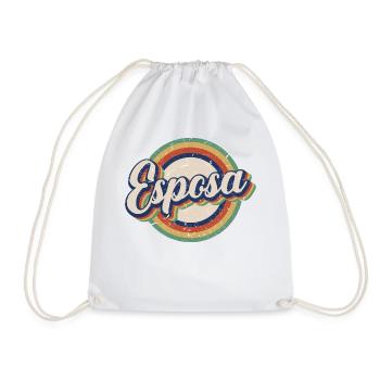 Esposa Retro Wife To Be Bride Couple Wedding Gift - Drawstring Bag - white - Front