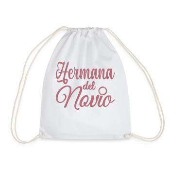 Hermana del Novio Groom's Sister Wedding Party - Drawstring Bag - white - Front