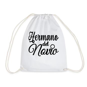 Hermano del Novio Groom's Brother Wedding Gift - Drawstring Bag - white - Front
