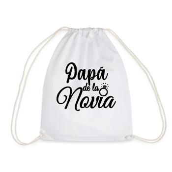 Papa de la Novia Bride's Father Wedding Gift - Drawstring Bag - white - Front