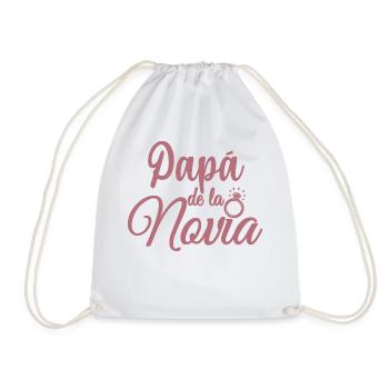 Papa de la Novia Bride's Father Wedding Gift - Drawstring Bag - white - Front