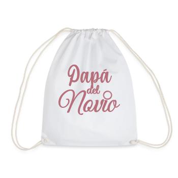 Papa del Novio Groom's Father Wedding Gift - Drawstring Bag - white - Front