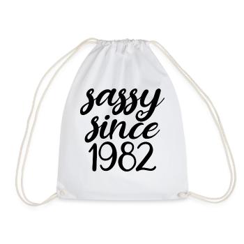 Sassy Since 1982 Funny 40th Birthday Men & Women - Drawstring Bag - white - Front