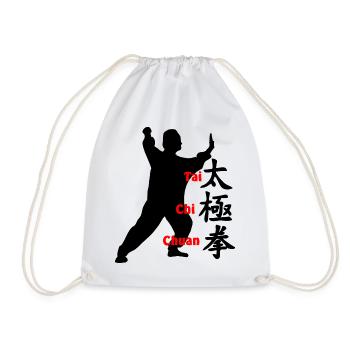 Chinese Sign and Text Taichi Chuan - Drawstring Bag - white - Front