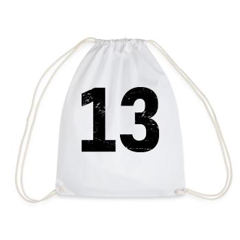 Cool Number 13 - 13 Years Old 13th Birthday Gift - Drawstring Bag - white - Front