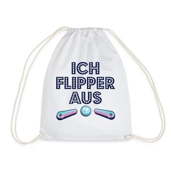 ICH FLIPPER AUS Geschenk Pinball Flipperkugel - Turnbeutel - Weiß - Vorne