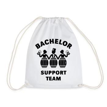 Bachelor Support Team (JGA / Bierfässer / B) - Turnbeutel - Weiß - Vorne