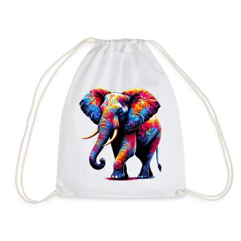Elefant - Turnbeutel - Weiß - Vorne