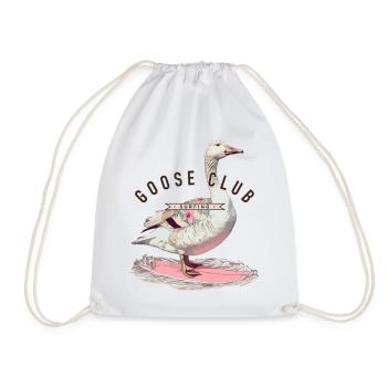 Goose Surfing T-Shirt Design - Drawstring Bag - white - Front