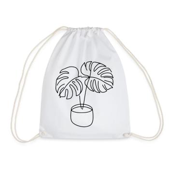 Monstera - Drawstring Bag - white - Front