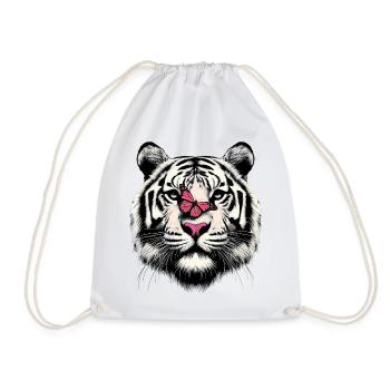 Tigre et papillon - Sac de sport léger - blanc - Devant