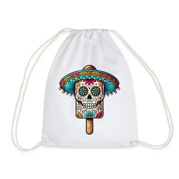 drôle de crâne motif de glace - Día de Muertos - Sac de sport léger - blanc - Devant